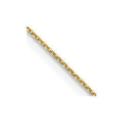 14k Gold .6mm Diamond Cut Round Open Link Cable Chain (18