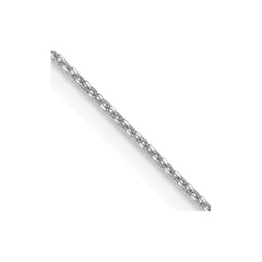 14k Gold WG .6mm Diamond Cut Round Open Link Cable Chain (16