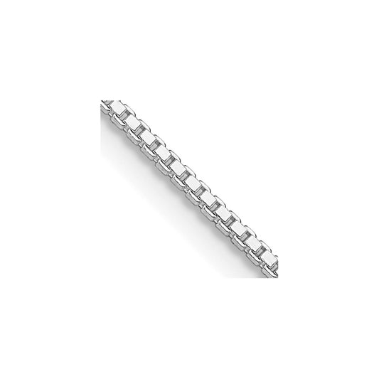 Sterling Silver Rhodium-plated 1.25mm Box Chain w/2in ext.