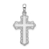 Sterling Silver Polished Lace-edge Cross Pendant