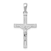 Sterling Silver Rhodium-plated Polished Latin Crucifix Pendant