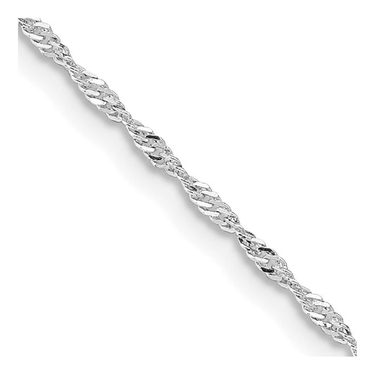 Sterling Silver Rhodium-plated 1.4mm Singapore Chain