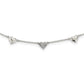 Sterling Silver Antiqued Cubic Zirconia Heart 17.5in with2in Extension Necklace - Sterling Silver Necklace