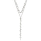 Sterling Silver Polished Cross with2 in Extension 2-Strand Necklace - Sterling Silver Necklace