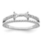 Sterling Silver Rhodium-plated Polished Double CZ Bow Ring