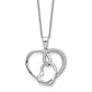 Sterling Silver Rhodium-plated Cubic Zirconia Together In Love 18in Necklace - Sterling Silver Necklace