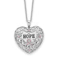 Sterling Silver Rhodium-plated Pink Cubic Zirconia Breast Cancer Heart 18in Necklace - Sterling Silver Necklace