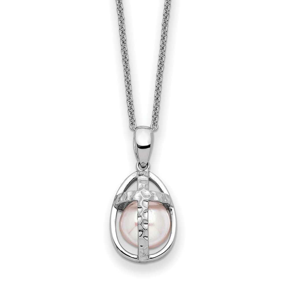 Sterling Silver Rhodium-plated Freshwater Cultured Pearl Commitment 18in Necklace - Sterling Silver Necklace