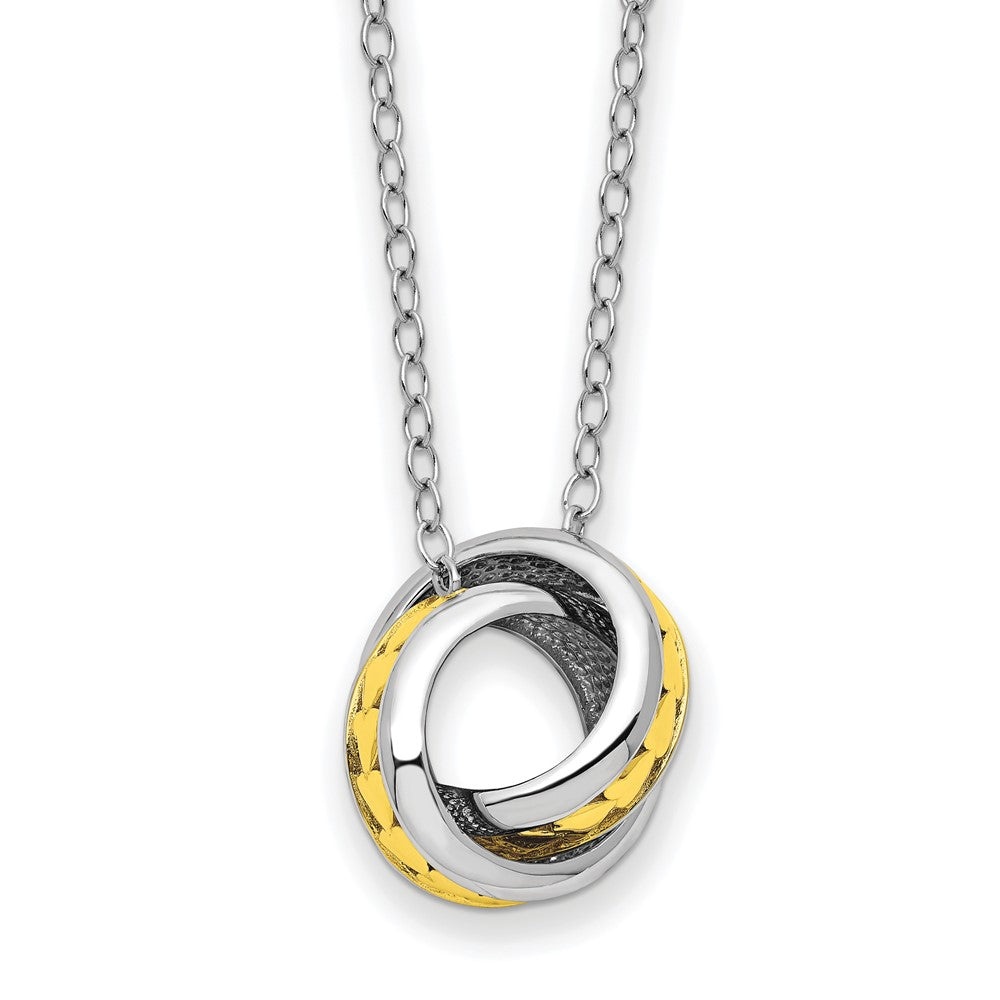 Sterling Silver Gold-Tone Always Together 18in Necklace - Sterling Silver Necklace