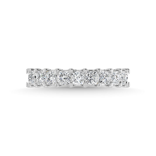 14K White Gold 1 7/8 CT Tw. Princess Shape Lab Grown Diamond Three Forth Eternity Band - Lab Grown Diamond Ring - Alpier Jewelers