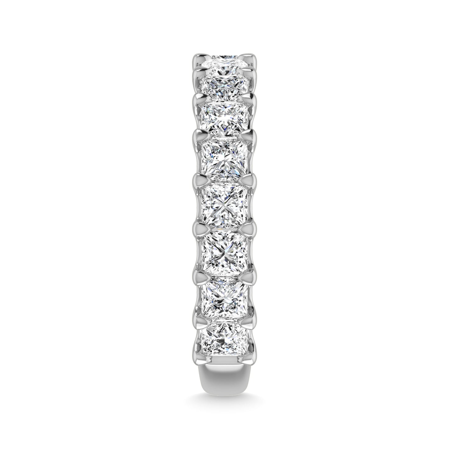 14K White Gold 1 7/8 CT Tw. Princess Shape Lab Grown Diamond Three Forth Eternity Band - Additional Clever Gem Image 4