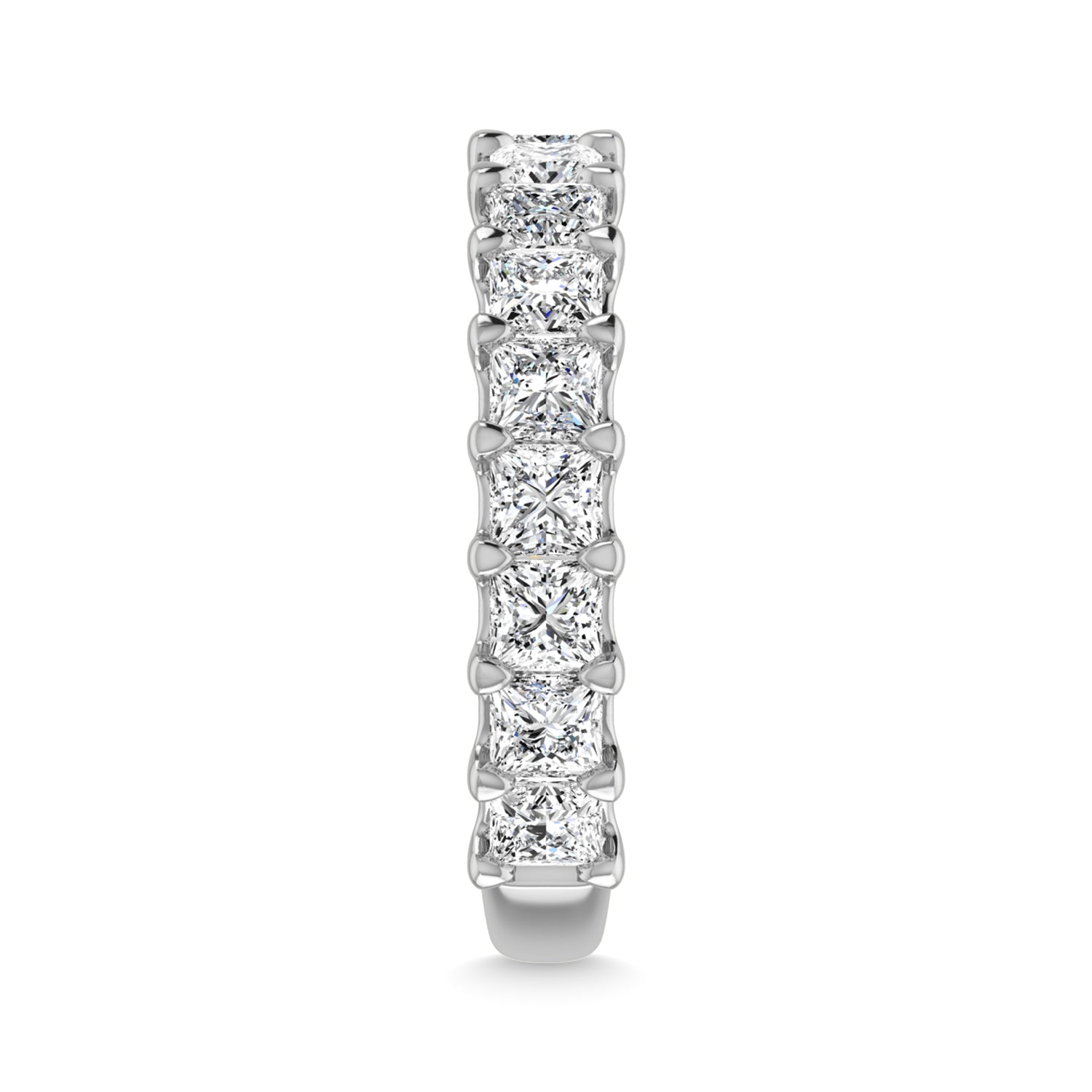 14K White Gold 1 7/8 CT Tw. Princess Shape Lab Grown Diamond Three Forth Eternity Band - Additional Clever Gem Image 4