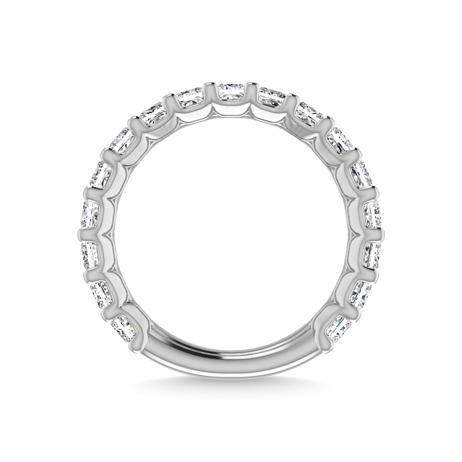 14K White Gold 1 7/8 CT Tw. Princess Shape Lab Grown Diamond Three Forth Eternity Band - Additional Clever Gem Image 5