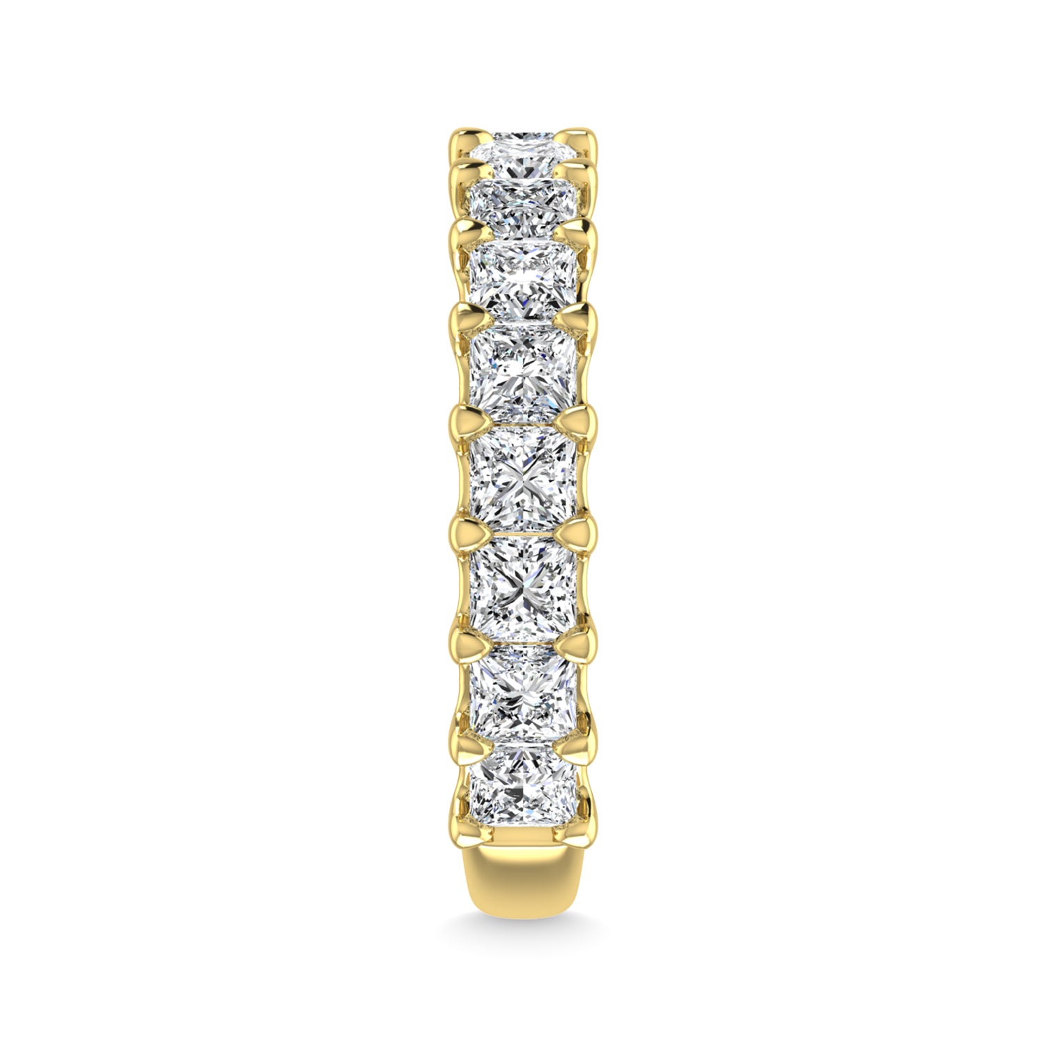 14K Yellow Gold 1 7/8 CT Tw. Princess Shape Lab Grown Diamond Three Forth Eternity Band - Additional Clever Gem Image 4