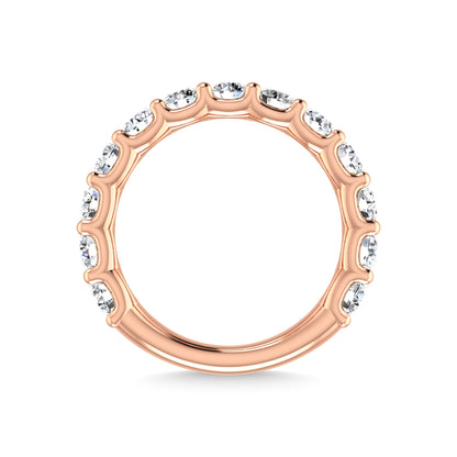 18K Rose Gold  1 3/8 CT Tw. Round Shape Lab Grown Diamond Three Forth Eternity Band - Additional Clever Gem Image 5