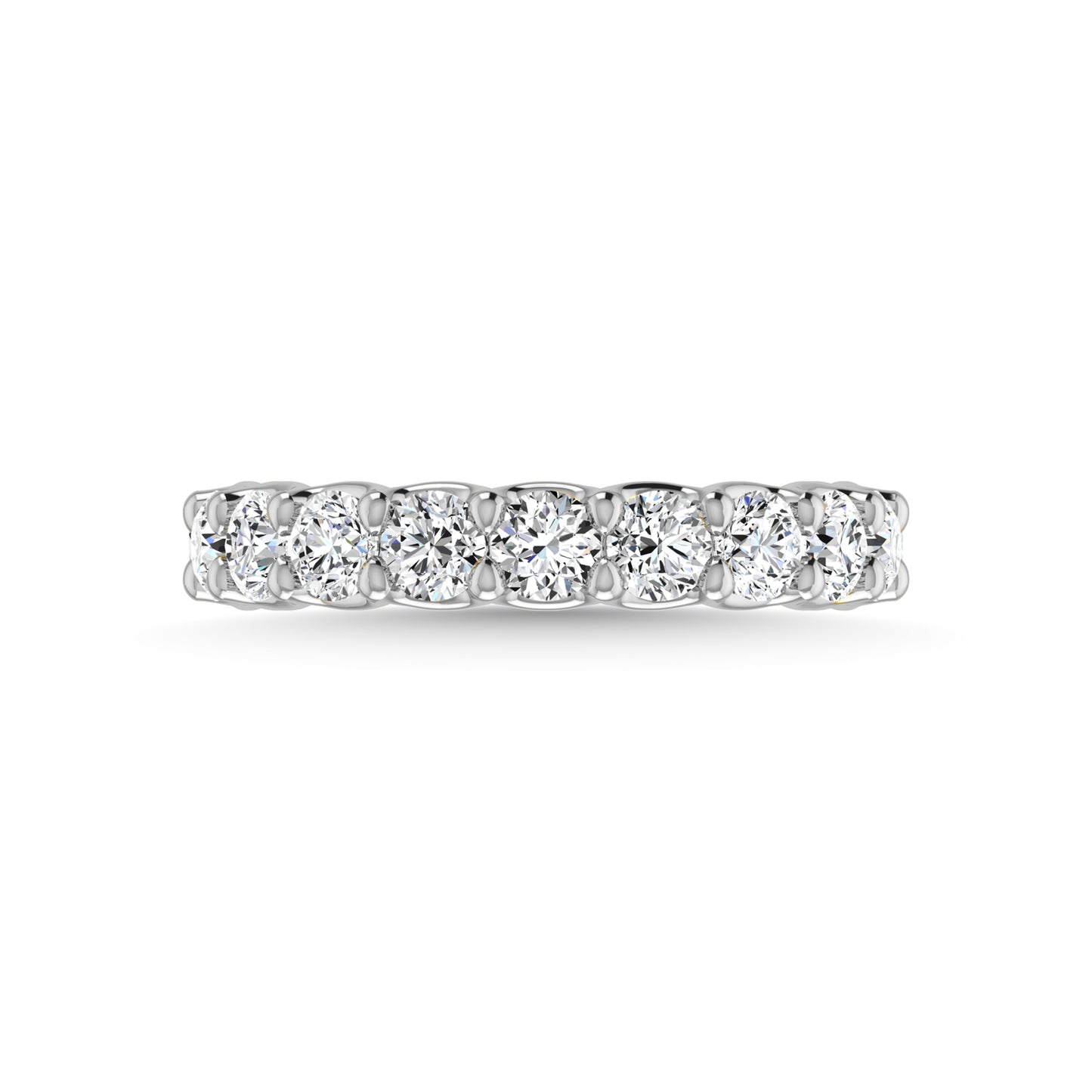 14K White Gold 7/8 CT Tw. Round Shape Lab Grown Diamond Three Forth Eternity Band - Lab Grown Diamond Ring - Alpier Jewelers
