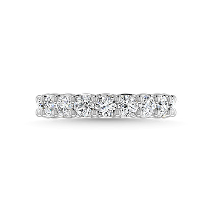 14K White Gold 1 3/8 CT Tw. Round Shape Lab Grown Diamond Three Forth Eternity Band - Lab Grown Diamond Ring - Alpier Jewelers
