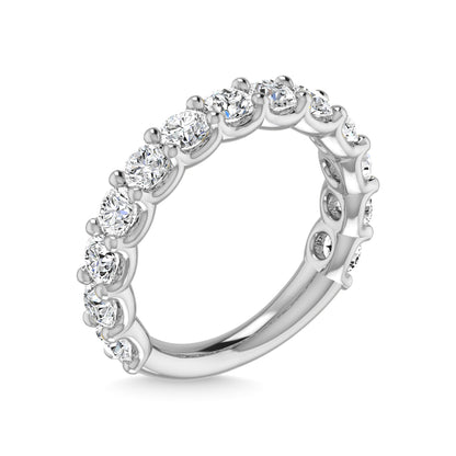 14K White Gold 1 3/8 CT Tw. Round Shape Lab Grown Diamond Three Forth Eternity Band - Additional Clever Gem Image 2