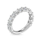 18K White Gold 7/8 CT Tw. Round Shape Lab Grown Diamond Three Forth Eternity Band - Additional Clever Gem Image 3