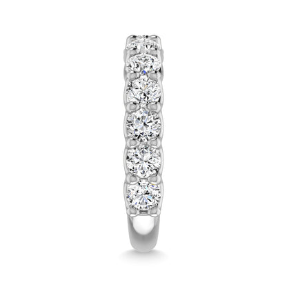 14K White Gold 1 3/8 CT Tw. Round Shape Lab Grown Diamond Three Forth Eternity Band - Additional Clever Gem Image 3