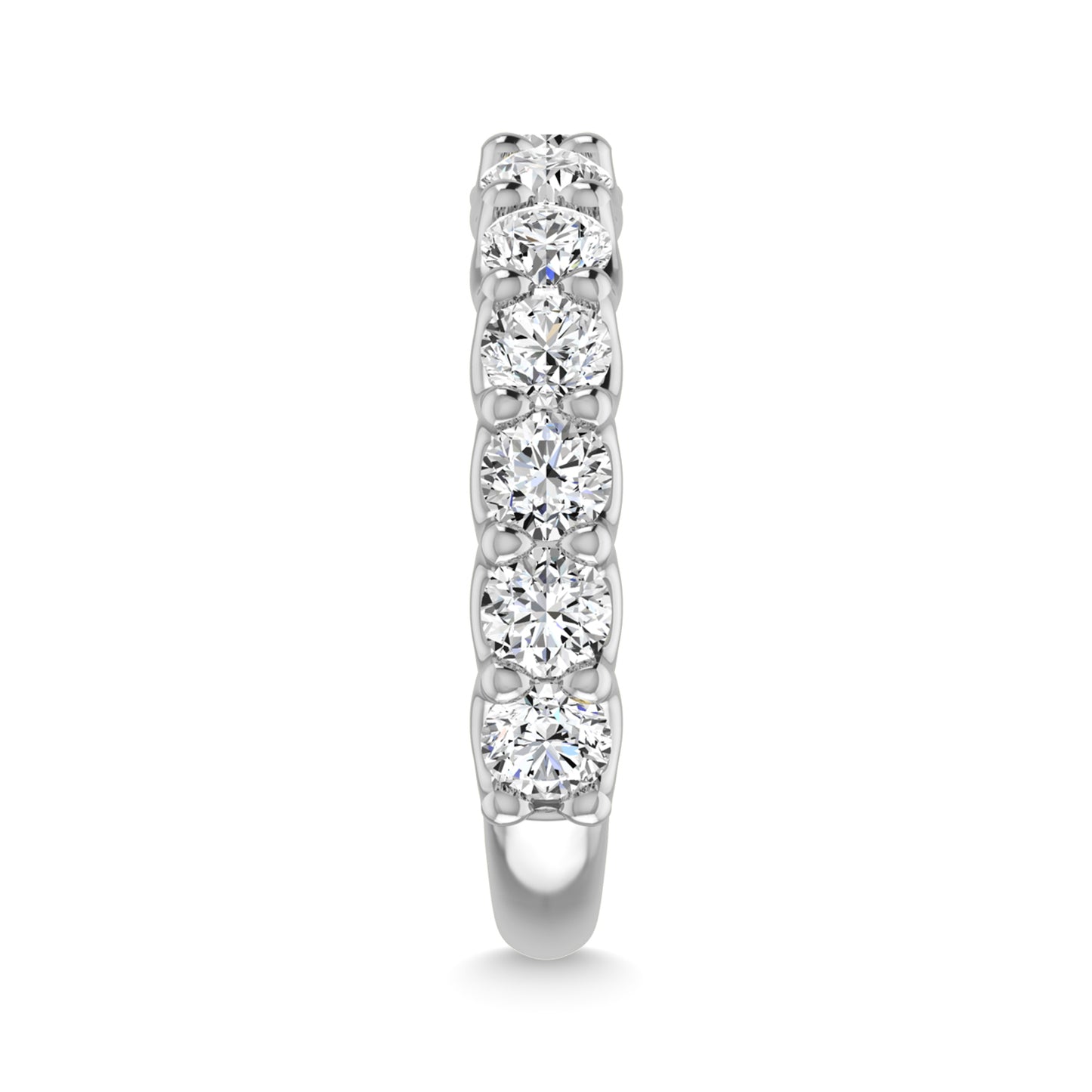 14K White Gold 7/8 CT Tw. Round Shape Lab Grown Diamond Three Forth Eternity Band - Additional Clever Gem Image 3