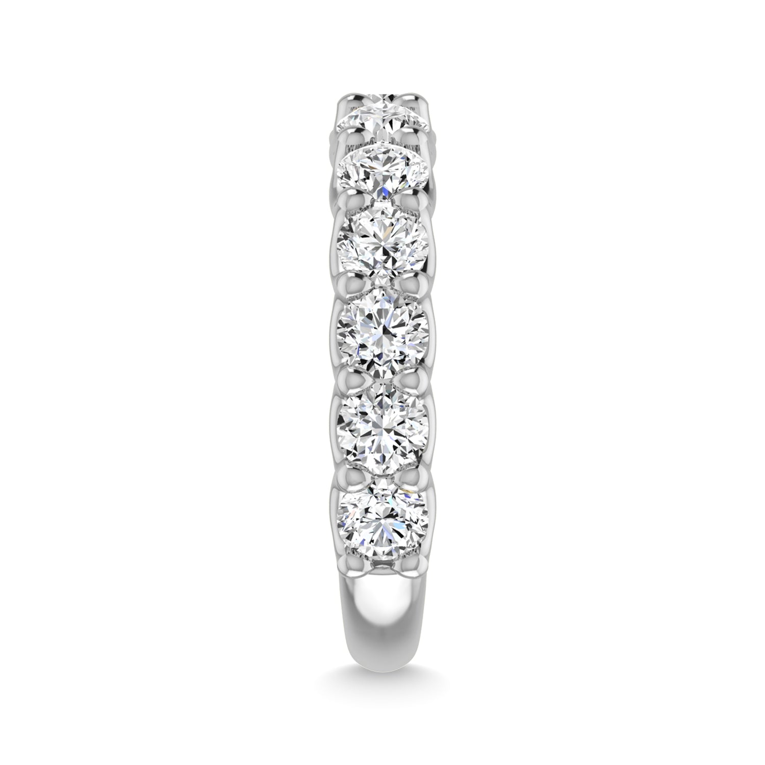 14K White Gold 7/8 CT Tw. Round Shape Lab Grown Diamond Three Forth Eternity Band - Additional Clever Gem Image 3