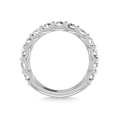 14K White Gold 1 3/8 CT Tw. Round Shape Lab Grown Diamond Three Forth Eternity Band - Additional Clever Gem Image 4