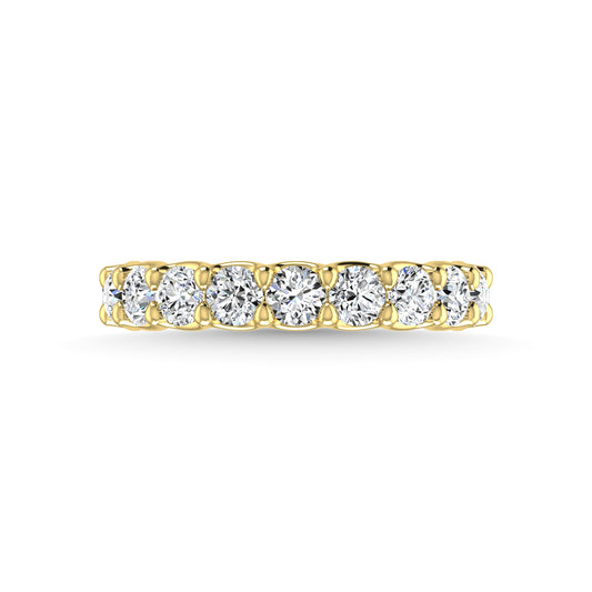 14K Yellow Gold 7/8 CT Tw.  Round Shape Lab Grown Diamond Wedding Band - Lab Grown Diamond Ring - Alpier Jewelers