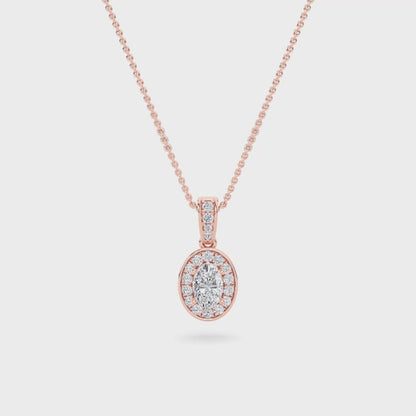14KR 0.8ctw F+VS+ Lab Grown Diamond Pendant