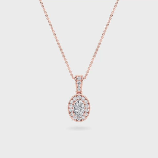 14KR 0.8ctw F+VS+ Lab Grown Diamond Pendant