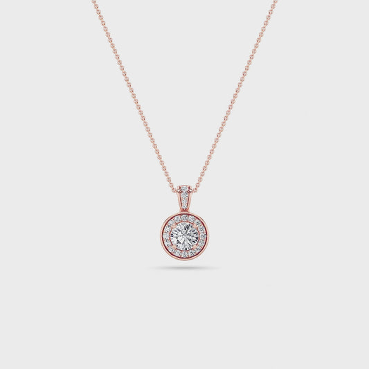 14KR 0.75ctw F+VS+ Lab Grown Diamond Pendant