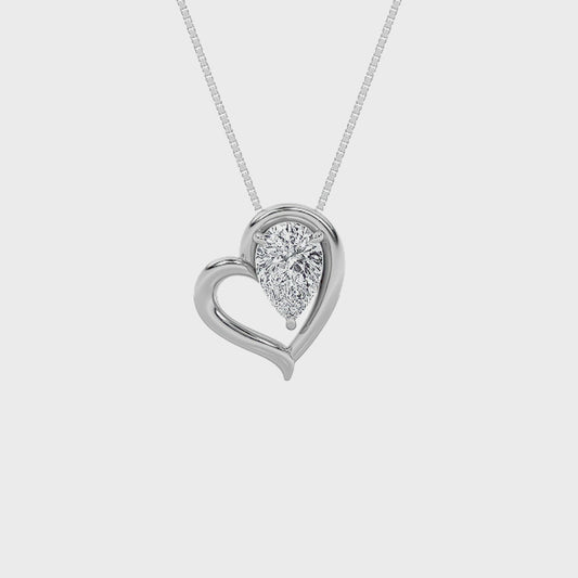 14KW 0.5ctw F+VS+ Lab Grown Diamond Pendant
