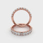 14K Rose Gold  1 Ct.Tw. Princess Shape Lab Grown Diamond Half Way Eternity Band