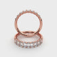 18K Rose Gold 1 Ct.Tw. Emerald Shape Lab Grown Diamond Half Way Eternity Band