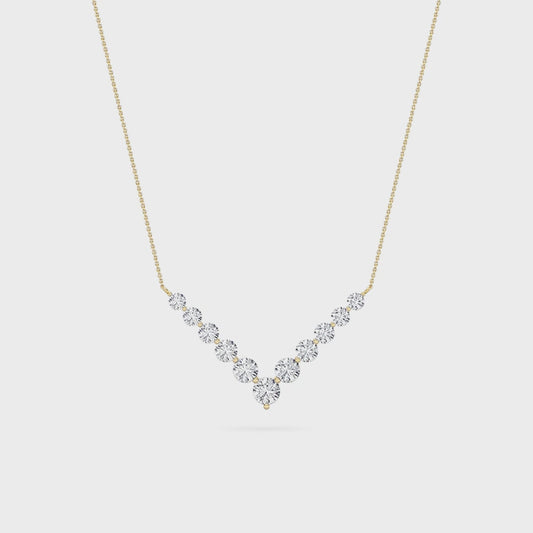 14KY 5ctw F+VS+ Lab Grown Diamond Necklace