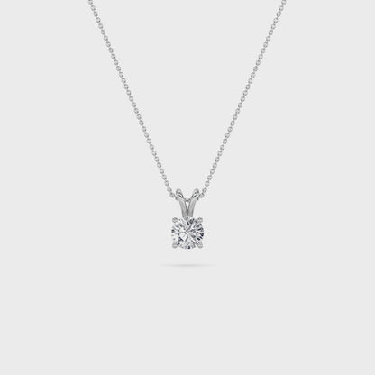 14KW 1ctw F+VVS+ Lab Grown Diamond Pendant