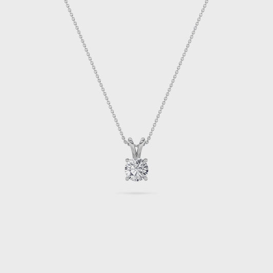 14KW 1ctw F+VVS+ Lab Grown Diamond Pendant